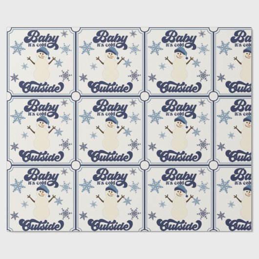 Snowman-kerstpapier Cadeaupapier (Vlak)