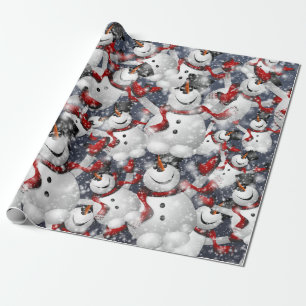 Snowman kerstpapier cadeaupapier