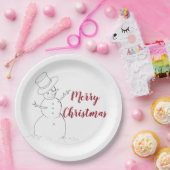 Snowman-kerstpapieren bord (Feest)