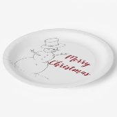 Snowman-kerstpapieren bord (Gekanteld)