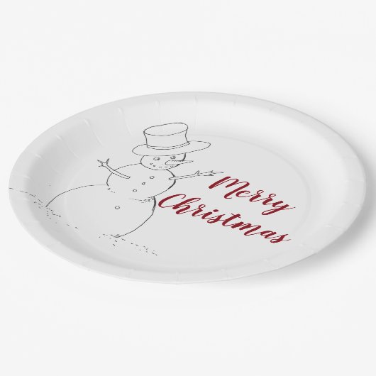 Snowman-kerstpapieren bord (Gekanteld)