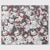 Snowman-kerstpatroon Cadeaupapier (Vlak)