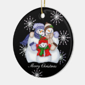 Snowman-kerstsnowflakes Keramisch Ornament (Links)