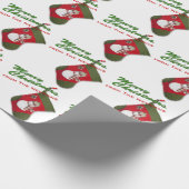 Snowman kerststaart op wit, gepersonaliseerd cadeaupapier (Hoek)