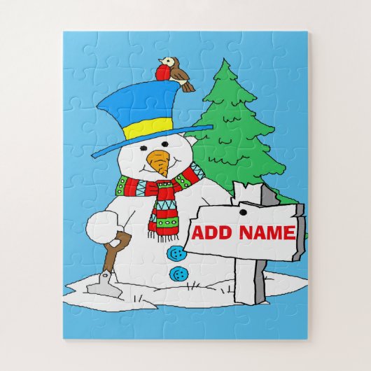 Snowman-kerststijl Legpuzzel (Verticaal)