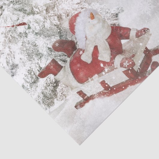 Snowman kersttissue Snow Wereldbol holly slank Tissuepapier (Detail)