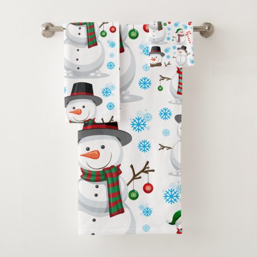 Snowman kerstversiering bad handdoek (Insitu)