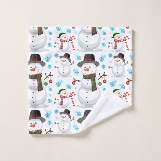 Snowman kerstversiering bad handdoek (Wasdoekje)