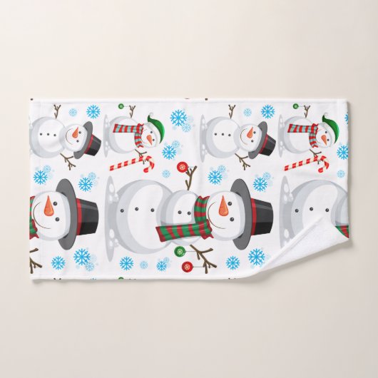 Snowman kerstversiering bad handdoek (Handdoek)