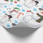 Snowman kerstversiering cadeaupapier (Hoek)