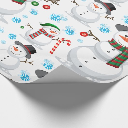 Snowman kerstversiering cadeaupapier (Hoek)