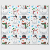 Snowman kerstversiering cadeaupapier (Vlak)