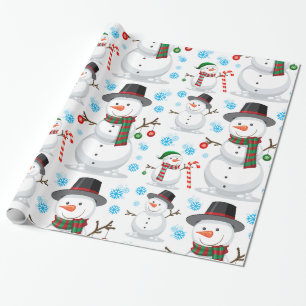 Snowman kerstversiering cadeaupapier