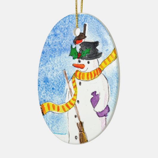 Snowman-kerstversiering Keramisch Ornament (Links)