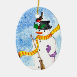 Snowman-kerstversiering Keramisch Ornament