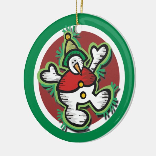 Snowman-kerstversiering Keramisch Ornament (Links)