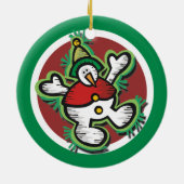 Snowman-kerstversiering Keramisch Ornament (Achterkant)