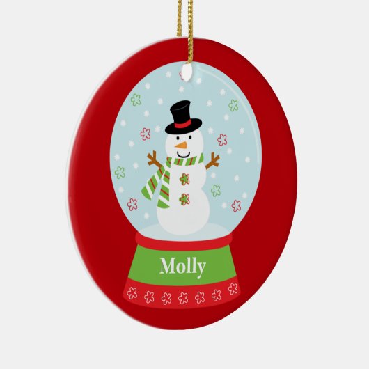 Snowman-kerstversiering Keramisch Ornament (Rechts)