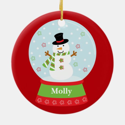 Snowman-kerstversiering Keramisch Ornament (Achterkant)