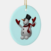 Snowman-kerstversiering Keramisch Ornament (Rechts)