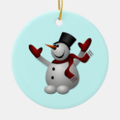 Snowman-kerstversiering Keramisch Ornament (Voorkant)