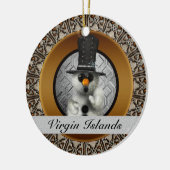 Snowman-kerstversiering op de Maagdeneilanden Keramisch Ornament (Links)