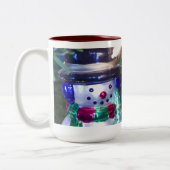 Snowman-kerstversiering Tweekleurige Koffiemok (Links)