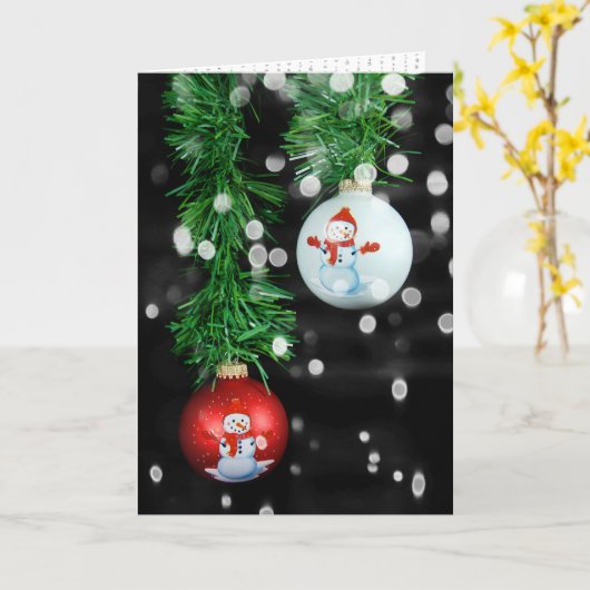 Snowman-kerstversieringen met land kaart (Gele Bloem)