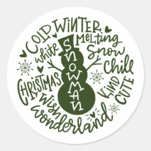 Snowman Kerstwinter Wonderland typografie
