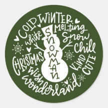 Snowman Kerstwinter Wonderland typografie