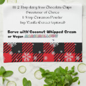 Snowman Keuken Handdoek, Vegan Hot Chocolate Recep Theedoek (Gevouwen)