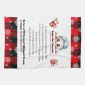 Snowman Keuken Handdoek, Vegan Hot Chocolate Recep Theedoek (Horizontaal)