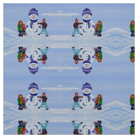 Snowman Kinder fabric Stof (Swatch)