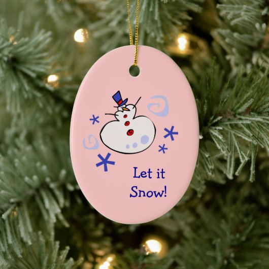 Snowman Kinder Holiday Keramisch Ornament (Boom)