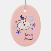 Snowman Kinder Holiday Keramisch Ornament (Voorkant)