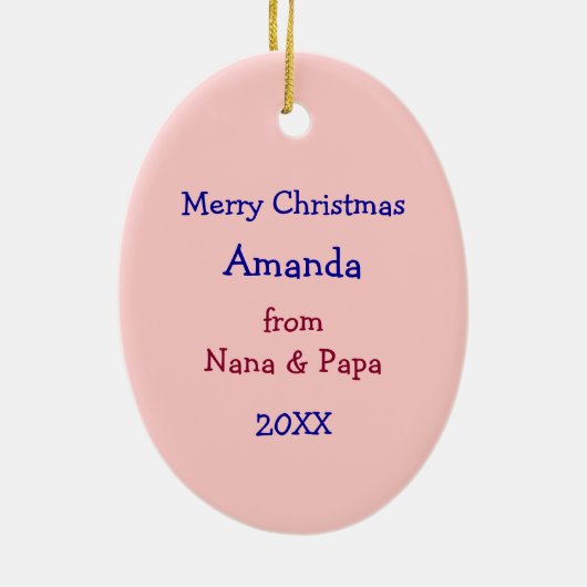 Snowman Kinder Holiday Keramisch Ornament (Achterkant)