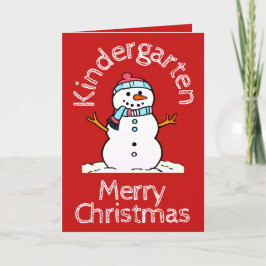 Snowman Kindergarten Kerstactiviteit Rood Feestdagen Kaart