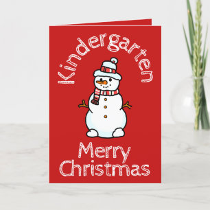 Snowman Kindergarten Kerstactiviteit Rood Feestdagen Kaart