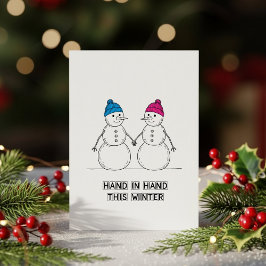 Snowman Kiss Christmas Card – Cute Holiday Love Feestdagenkaart