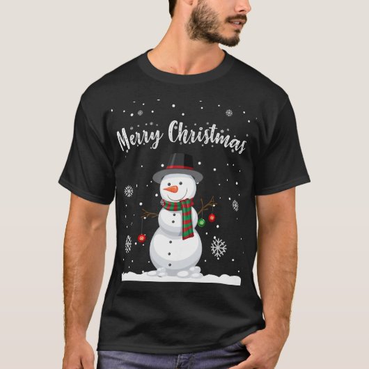 Snowman kit T Shirt | Vreemd kerstT-shirt (Voorkant)