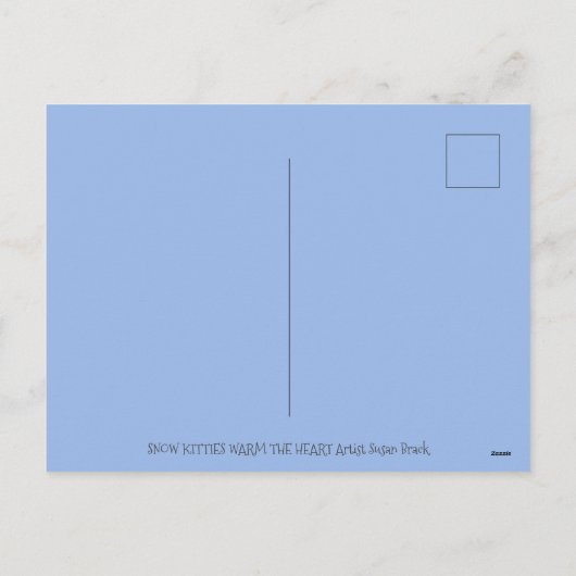 SNOWMAN KITTEN, SNOWFLAKKAT EN MUIS VERSNELLEN FEESTDAGENKAART (Achterkant)