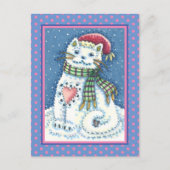 SNOWMAN KITTEN, SNOWFLAKKAT EN MUIS VERSNELLEN FEESTDAGENKAART (Voorkant)