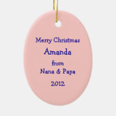 Snowman kleindochter kerstversiering keramisch ornament (Achterkant)