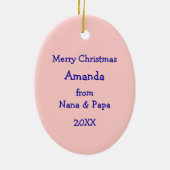 Snowman kleindochter kerstversiering keramisch ornament (Achterkant)