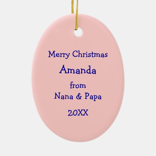 Snowman kleindochter kerstversiering keramisch ornament (Achterkant)