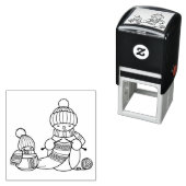 Snowman Kleur me Zelfinktende Stempel (In situ)