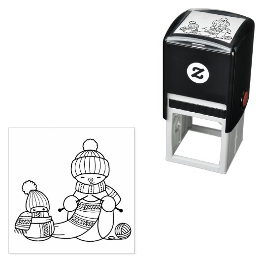 Snowman Kleur me Zelfinktende Stempel (In situ)