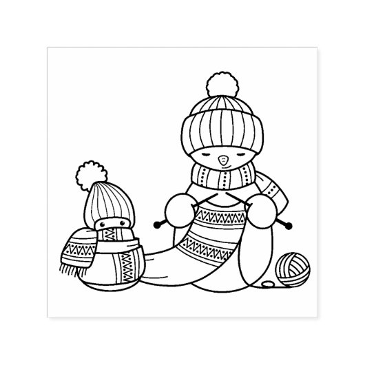 Snowman Kleur me Zelfinktende Stempel (Design)