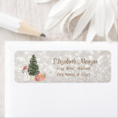 Snowman, koekjes, pine Tree Glittery Bokeh Etiket (Insitu)