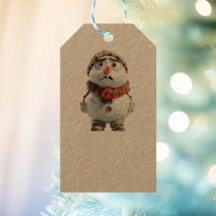 Snowman Kraft Gift Labels